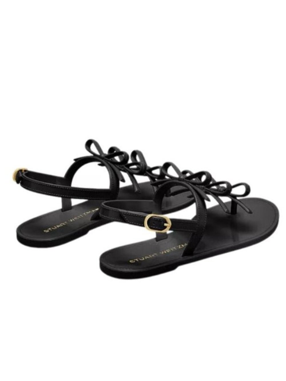 195$ Stuart Weitzman Felicity JELLY Thong Strap Sandals Size 10 US Black - Picture 3 of 3